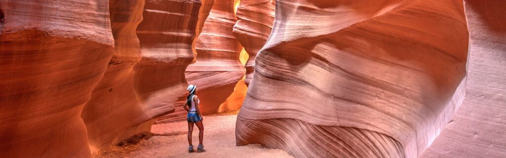 Woman Walking in Upper Antelope Canyon